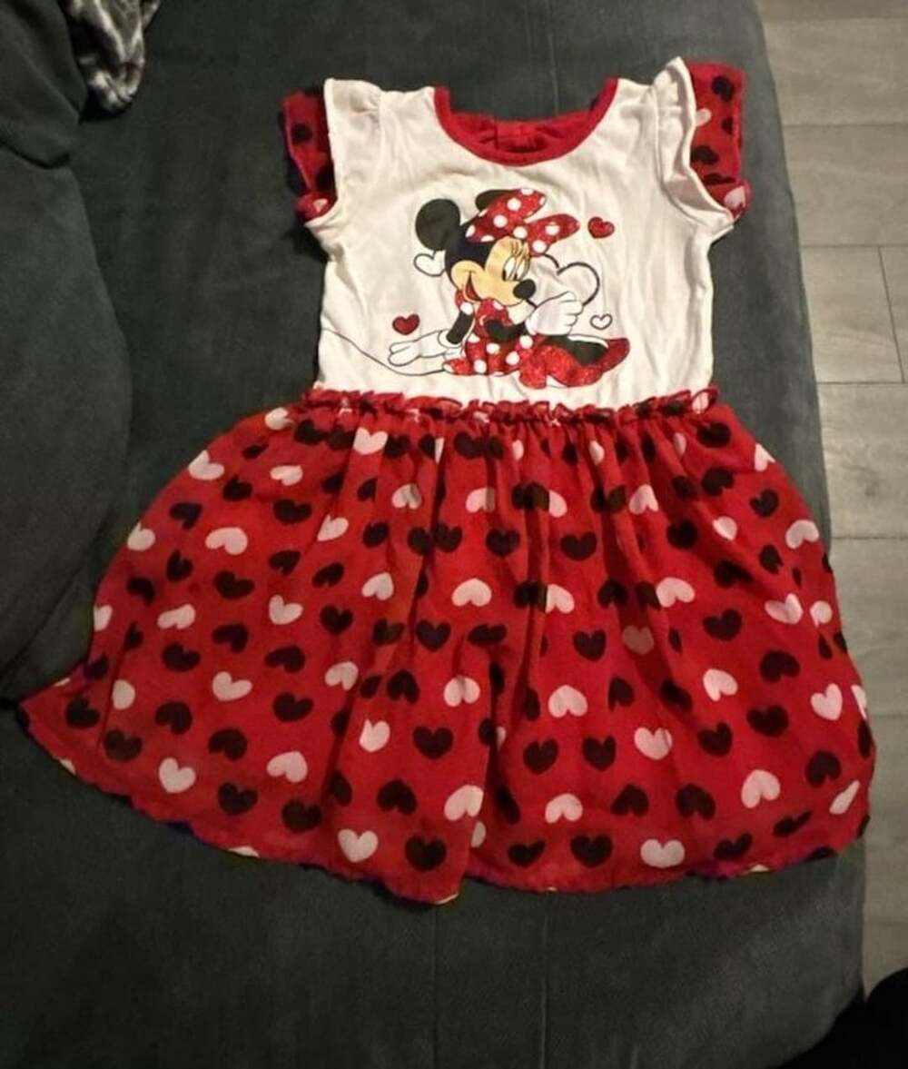 Disney Minnie Mouse Red Heart Skirt Dress Size 3T